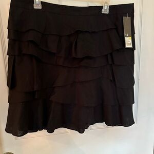 Black linen cotton size 14 ruffled skirt. NWT. Excellent condition.